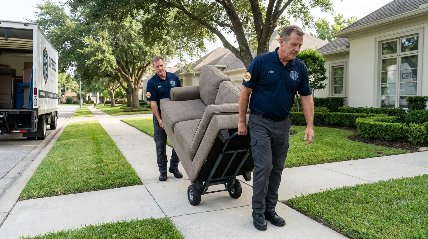 Local residential moving crew loading furniture in San Francisco, CA